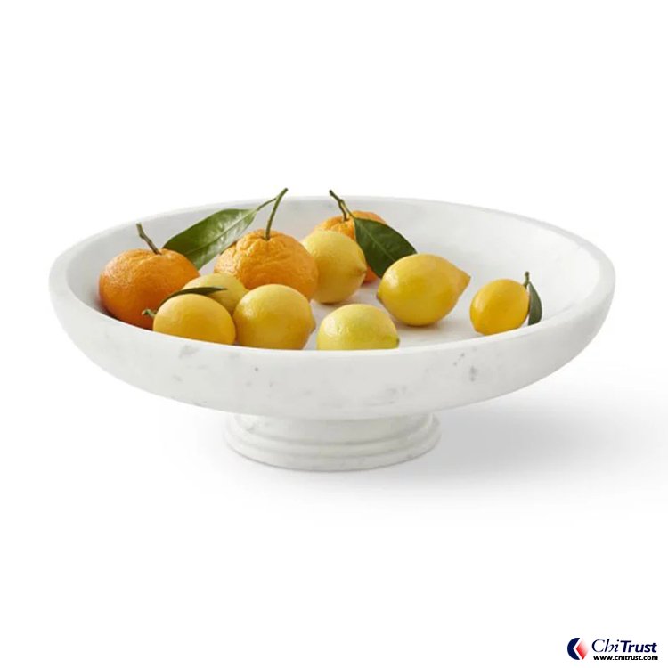 Carrara marble kitchen fruit trivet and plate 1